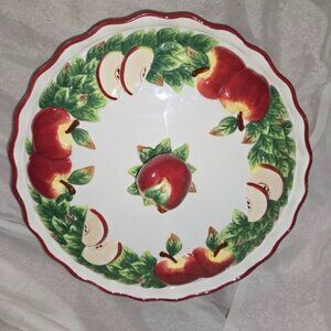 VTG Baum Bros Style Eyes Pie Keeps Collection Apple Pie Dish w/ Lid Multicolored